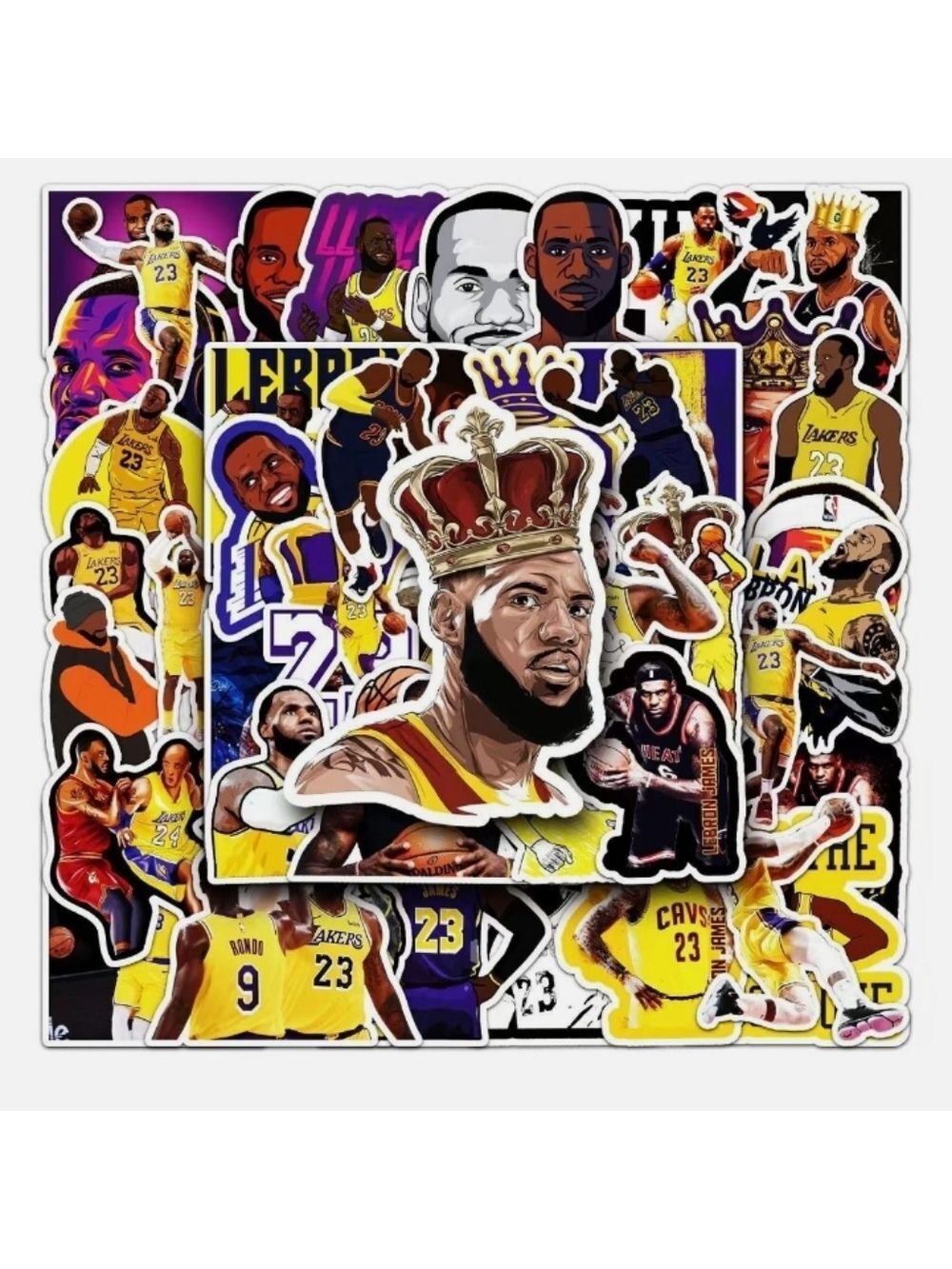 2/$10  50 Piece LA Lakers LeBron James Basketball Star Sticker Pack